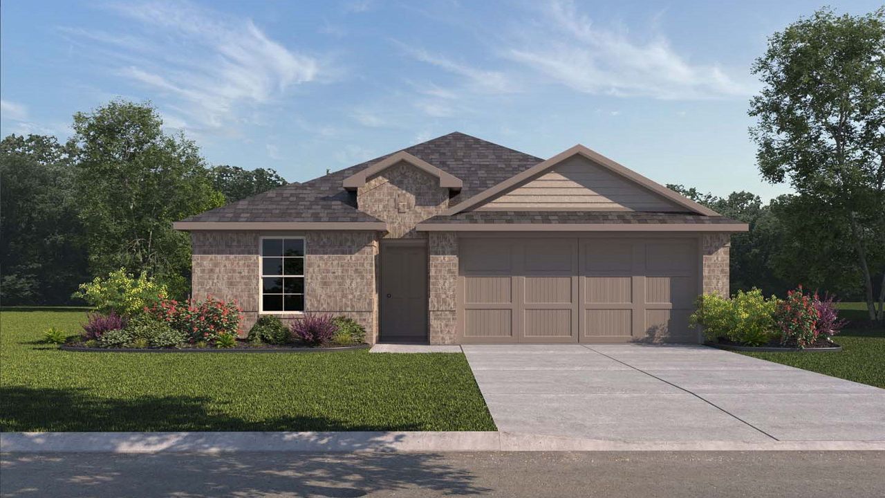 Representative exterior photo of a completed home built from the Forest - X35F by D.R. Horton in Milo Farms, Rosenberg, TX (Image 2).