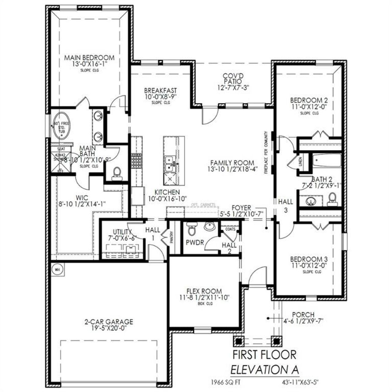 2D floor plan layout of this home in Westside Preserve, Midlothian, TX (Image 2).