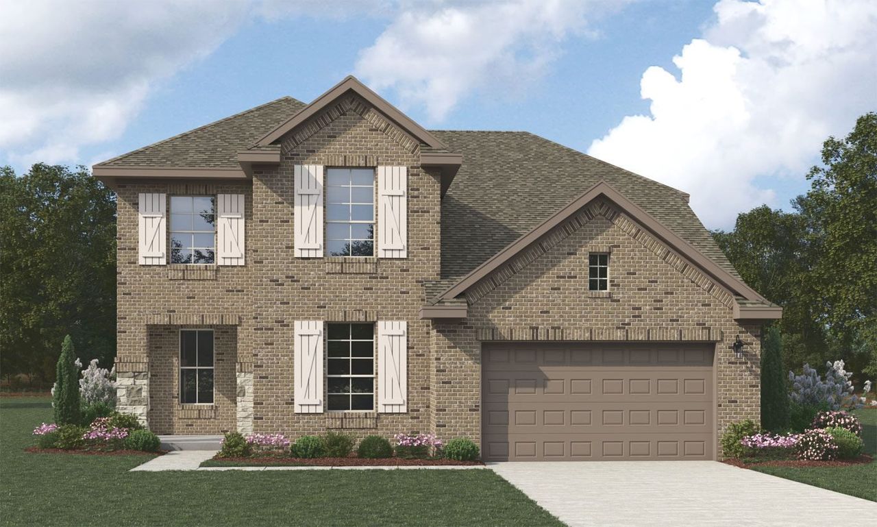 Representative exterior photo of a completed home built from the Garrison by Sitterle Homes in Cibolo Crossing, Universal City, TX (Image 2).