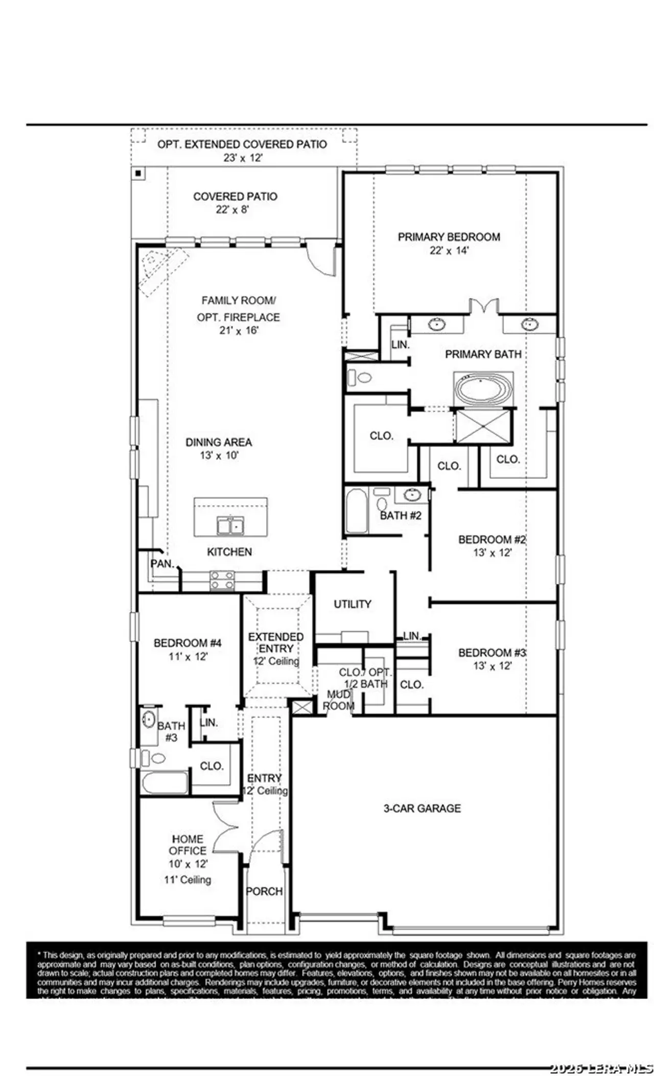 2D floor plan layout of this home in The Ranches at Creekside, Boerne, TX (Image 2).