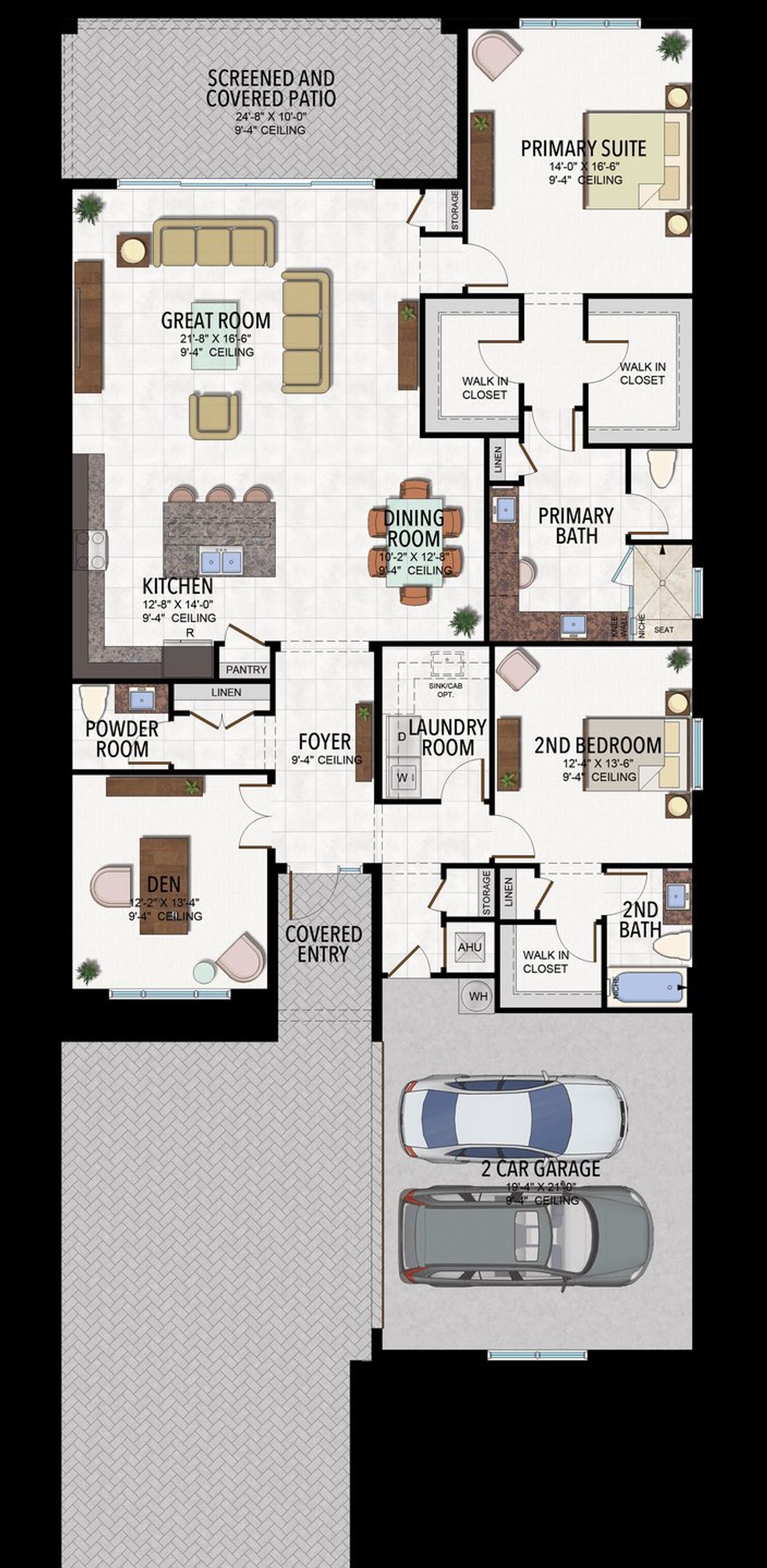 2D floor plan layout for the Dominica by GL Homes in Valencia Harbor (55+), Fort Myers, FL (Image 2).