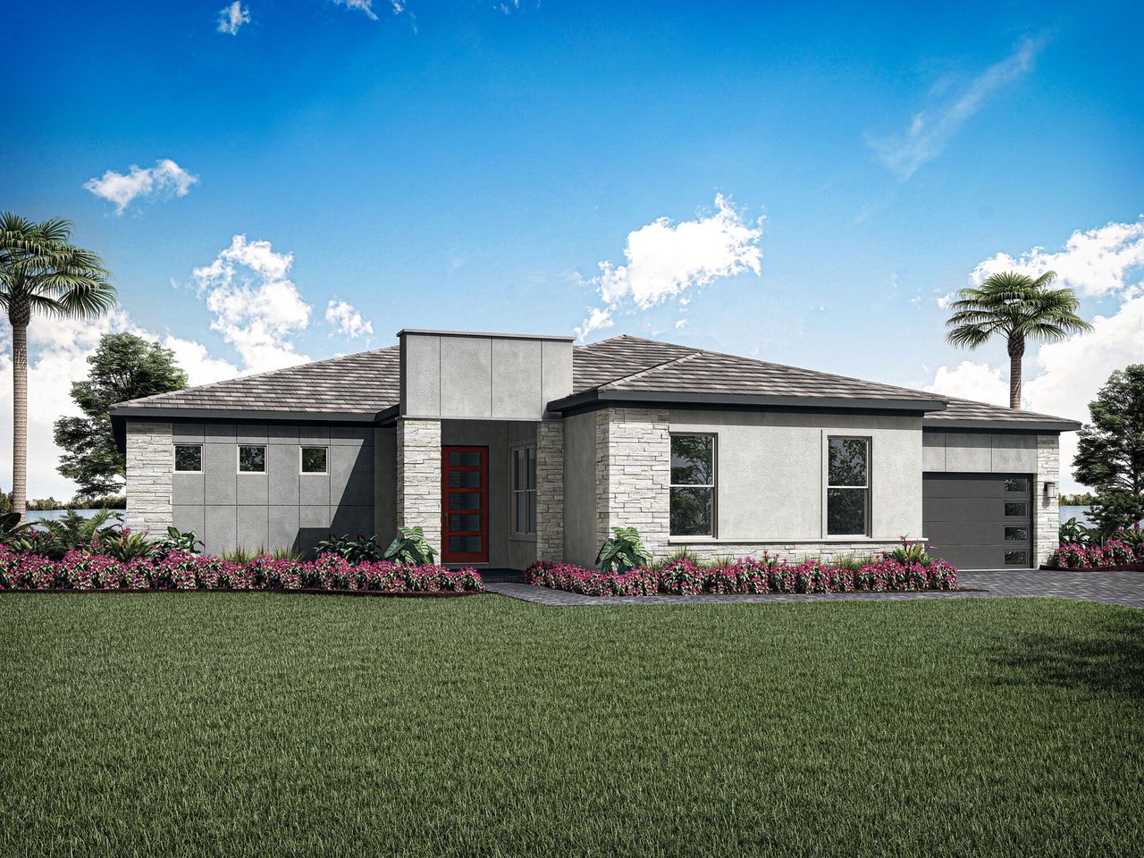 Representative exterior photo of a completed home built from the Conrad by Mattamy Homes in Tradition - Seville, Port St. Lucie, FL (Image 2).