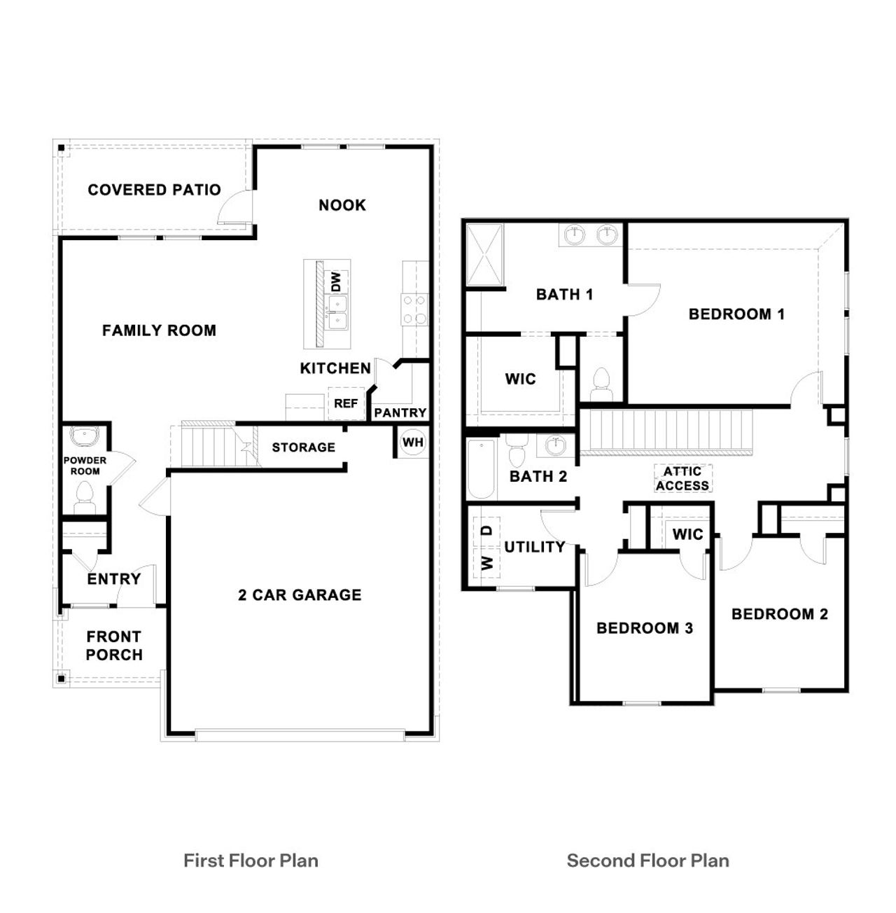 2D floor plan layout of this home in Southgrove, Kyle, TX (Image 2).