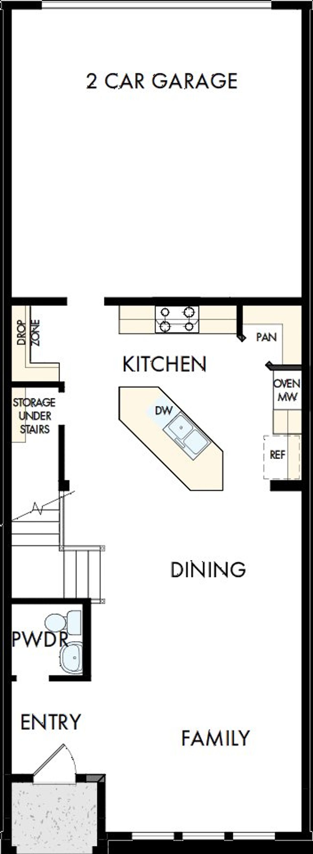 2D floor plan layout of this home in Hillside at Las Colinas, Irving, TX (Image 2).