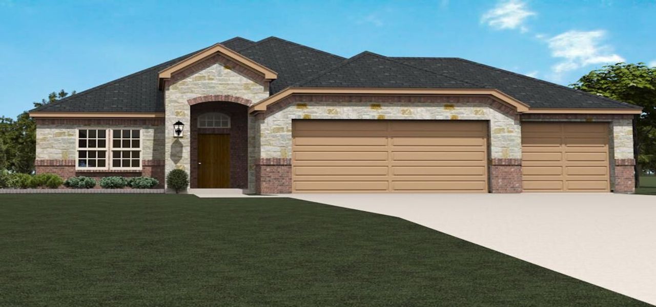 Representative exterior photo of a completed home built from the Denmark II by Altura Homes in Summerwood, Red Oak, TX (Image 2). Representative exterior photo of a completed home built from the Denmark II by Altura Homes in Summerwood, Red Oak, TX (Image 2).