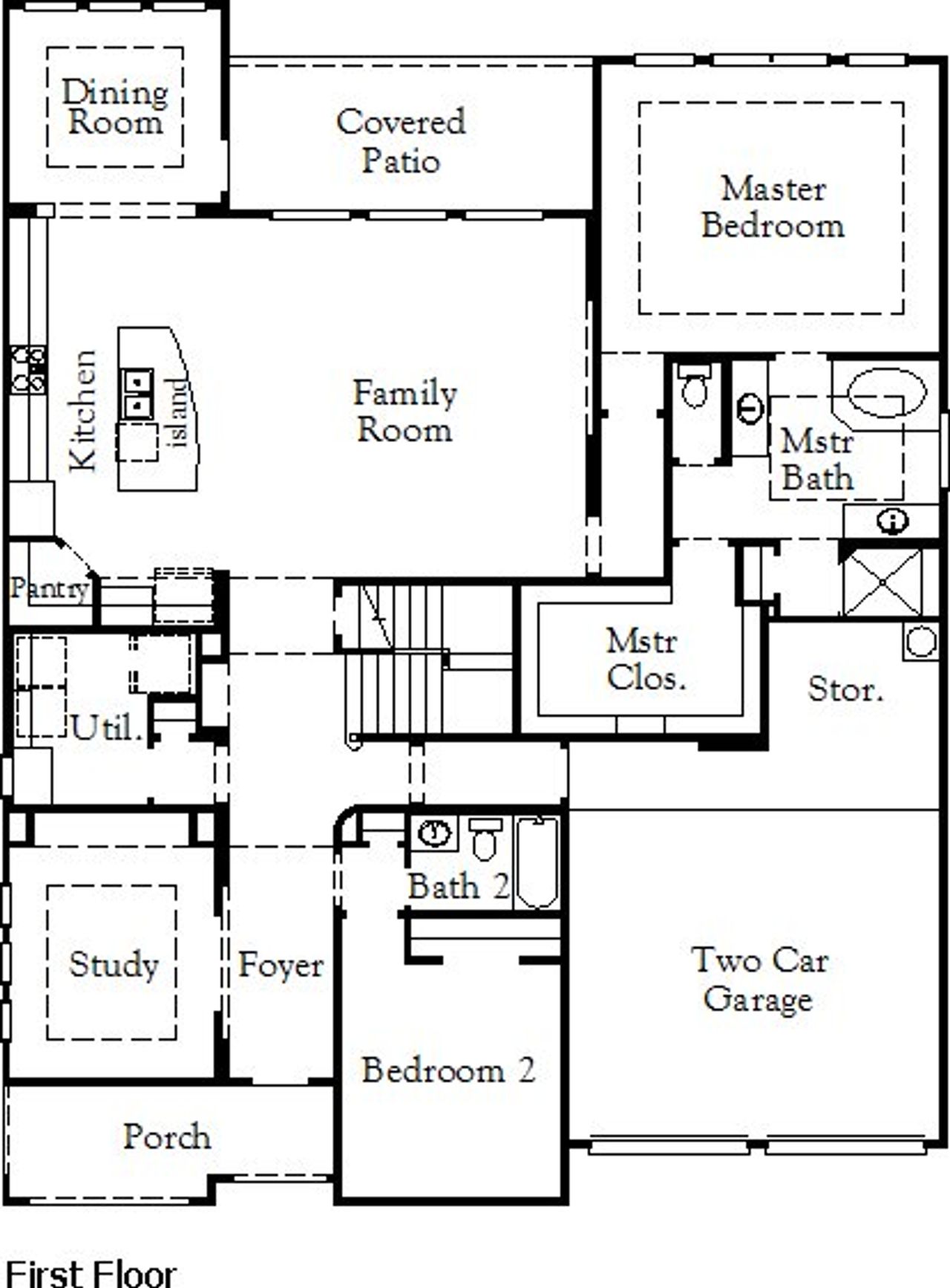 2D floor plan layout of this home in South Pointe, Mansfield, TX (Image 2).
