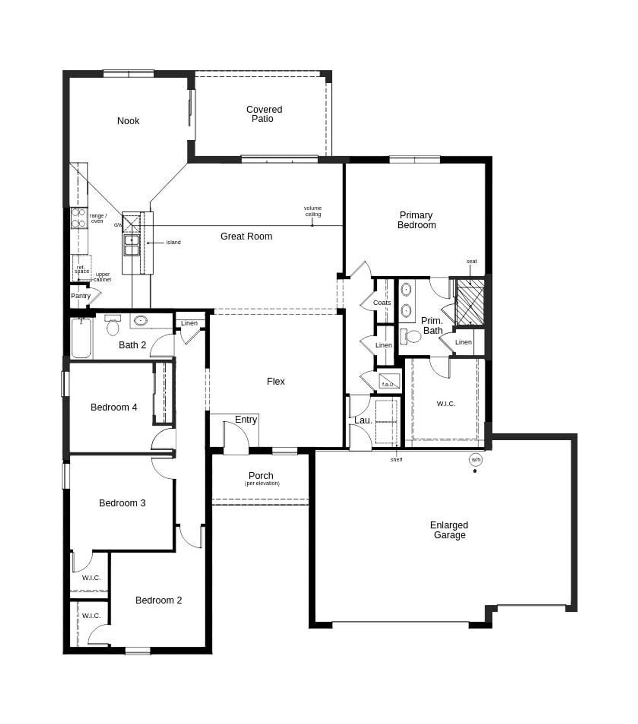 2D floor plan layout of this home in Coves of Estero Bay, Fort Myers, FL (Image 2).