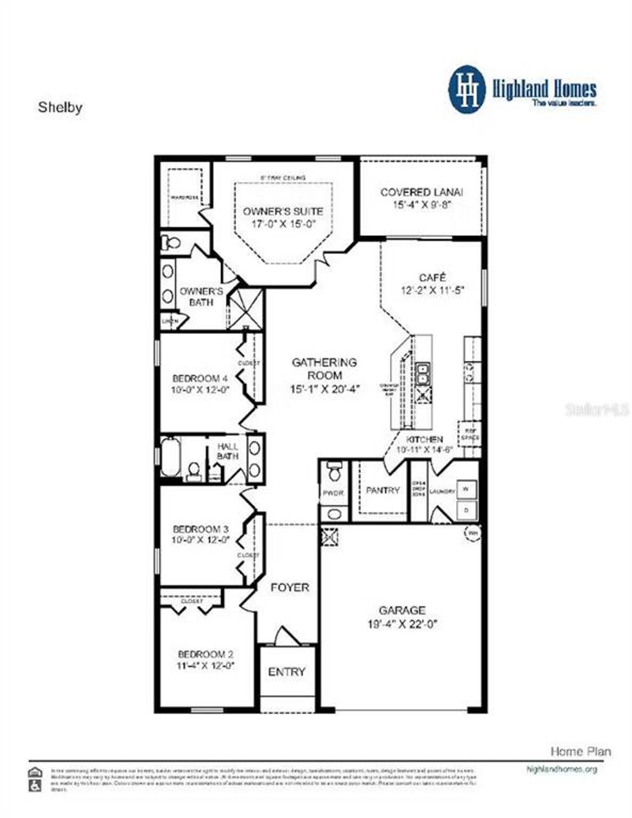 2D floor plan layout of this home in The Crossings - Single-Family Homes, St. Cloud, FL (Image 2).