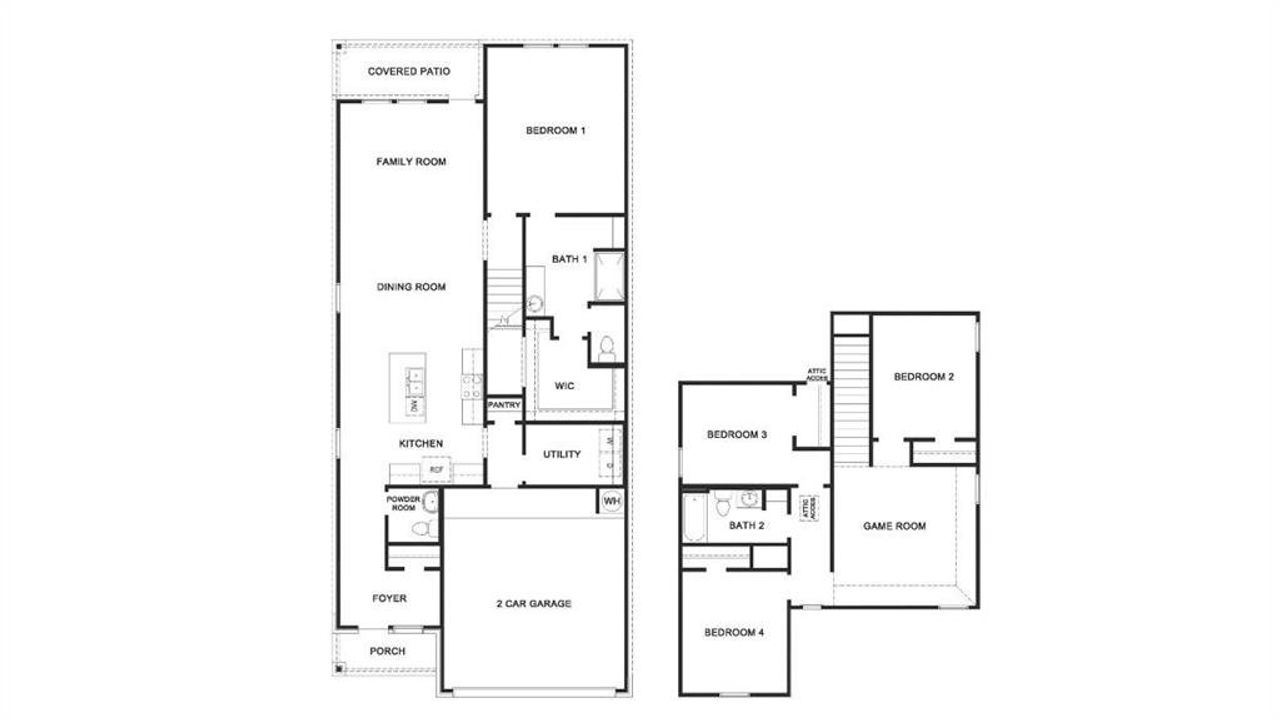 2D floor plan layout of this home in California Meadows, Arlington, TX (Image 2).