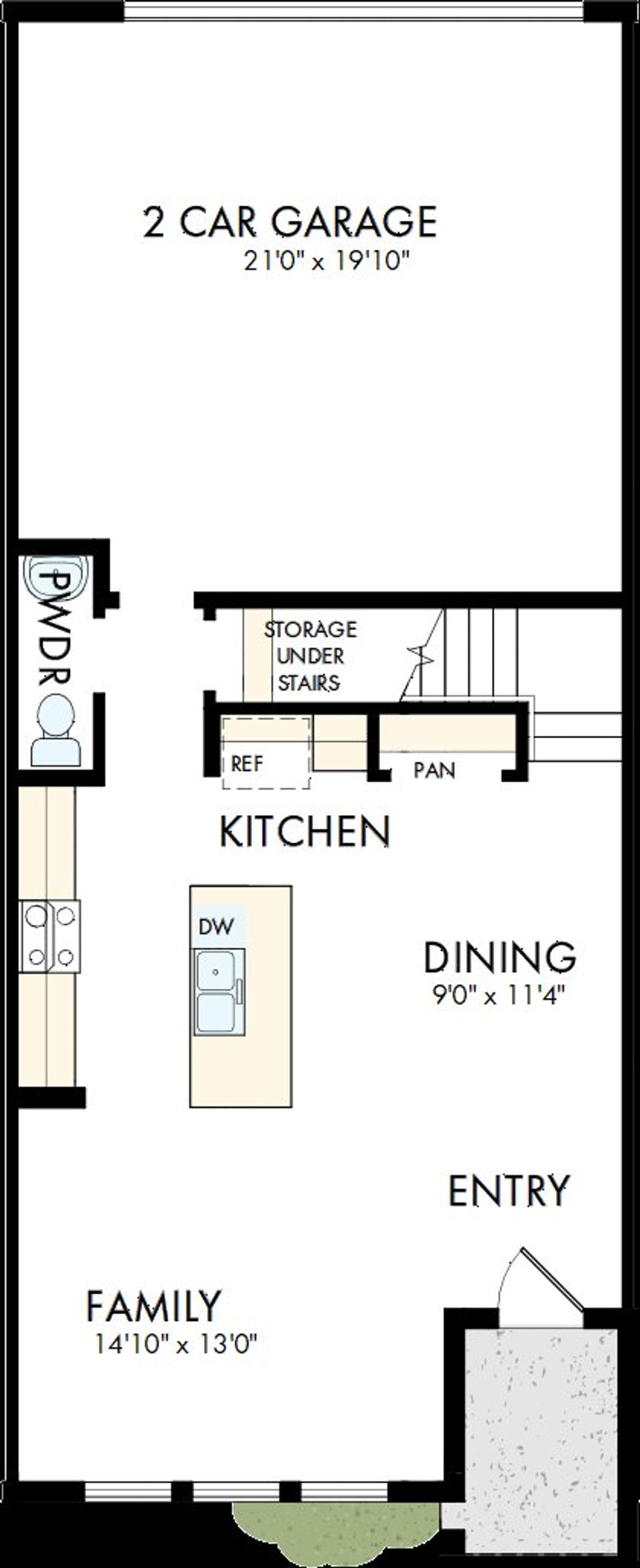 2D floor plan layout of this home in Palmeras at Crossprairie – The Palms Collection, St. Cloud, FL (Image 2).