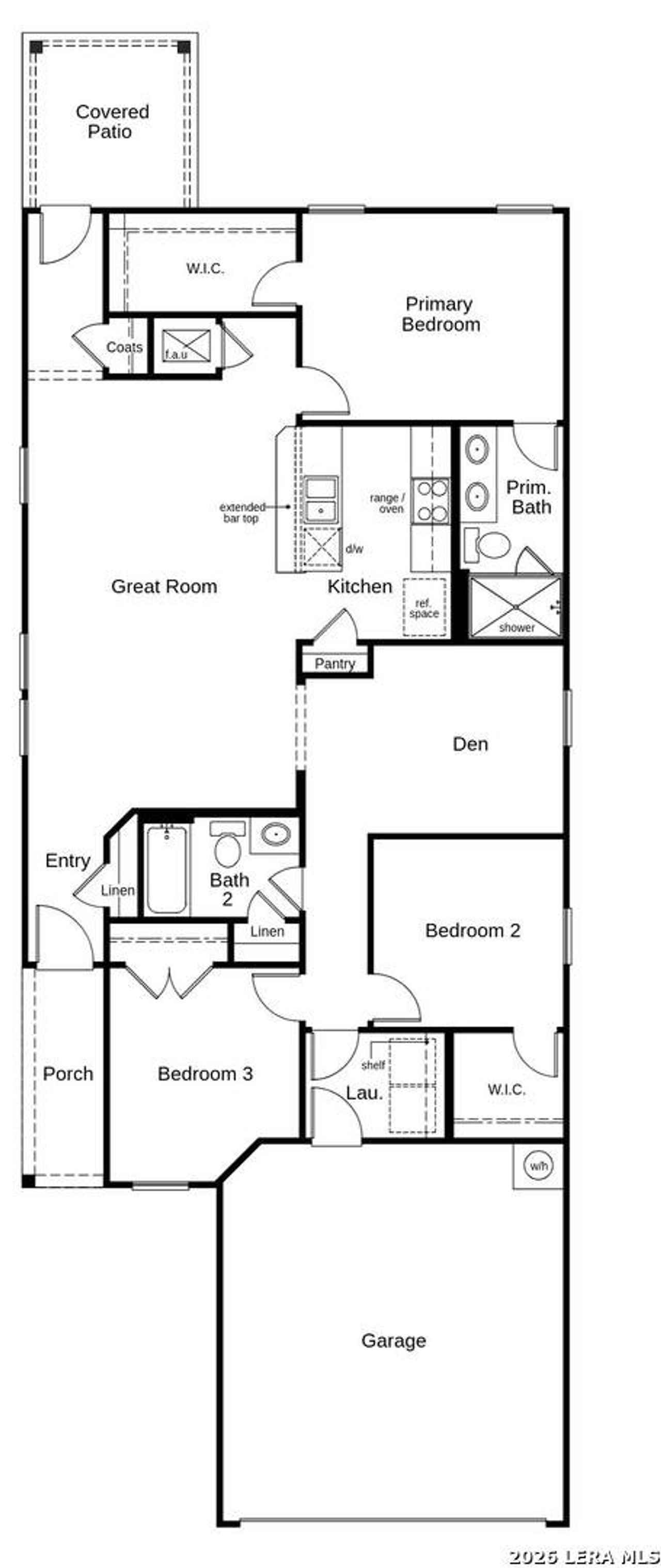 2D floor plan layout of this home in Punta Verde, Converse, TX (Image 2).