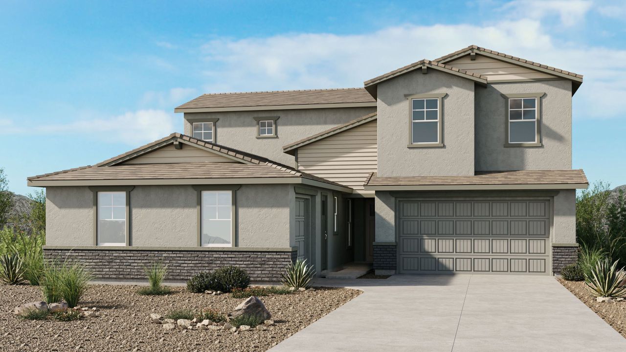 Representative exterior photo of a completed home built from the Olympic by Taylor Morrison in Ladera Trails, Peoria, AZ (Image 2).