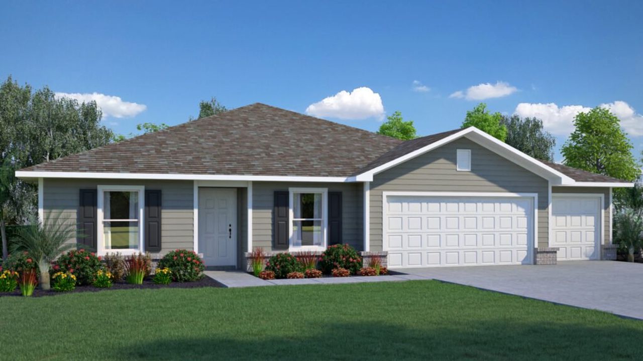 Representative exterior photo of a completed home built from the Bradford by Holiday Builders in Navarre, Navarre, FL (Image 2).