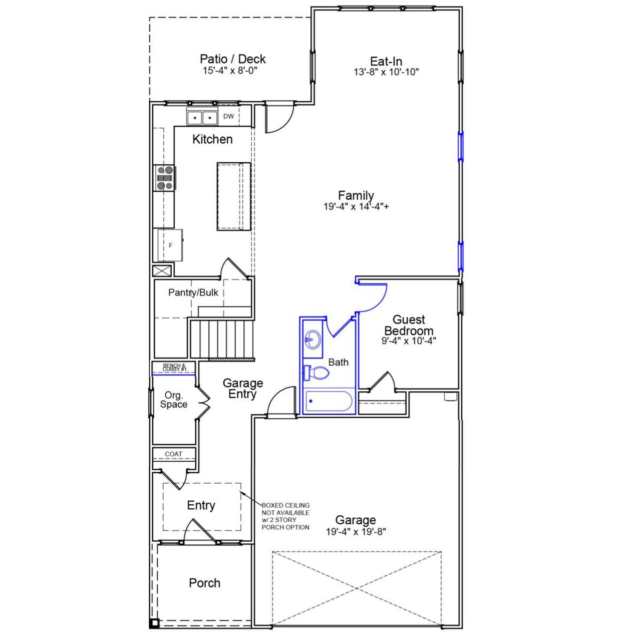 2D floor plan layout of this home in Landmark Commons, Boiling Springs, SC (Image 2).