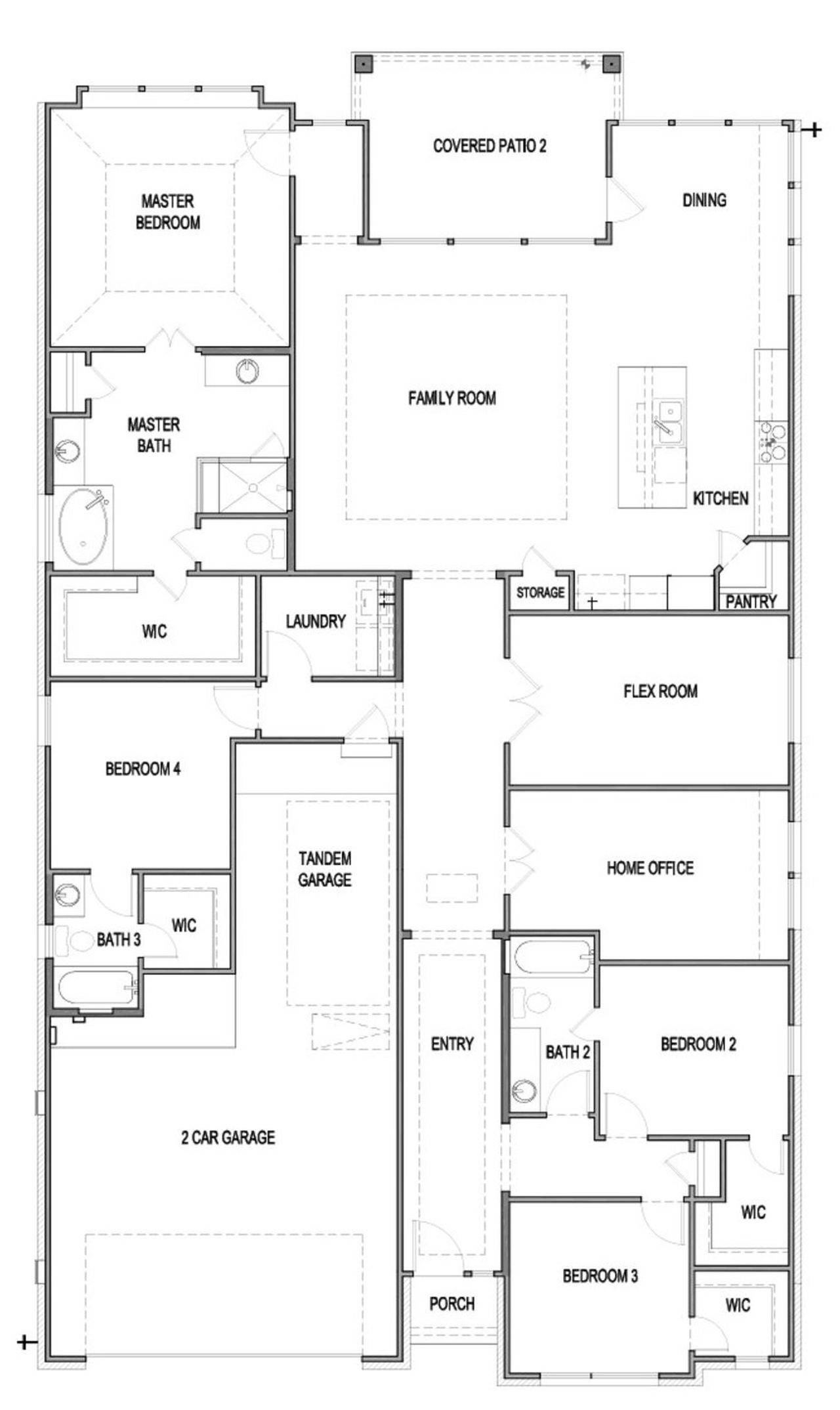 2D floor plan layout of this home in Foxbrook, Cibolo, TX (Image 2).