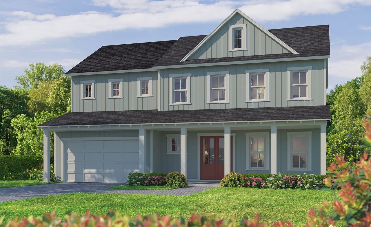 Representative exterior photo of a completed home built from the Jennings by ICI Homes in Weslyn Park at Sunbridge, St. Cloud, FL (Image 2).