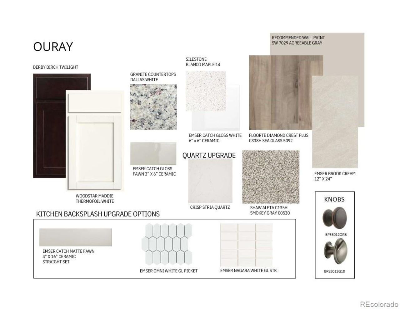 Sample of building materials used in homes in The Townes at Skyline Ridge, Castle Pines (Image 2).