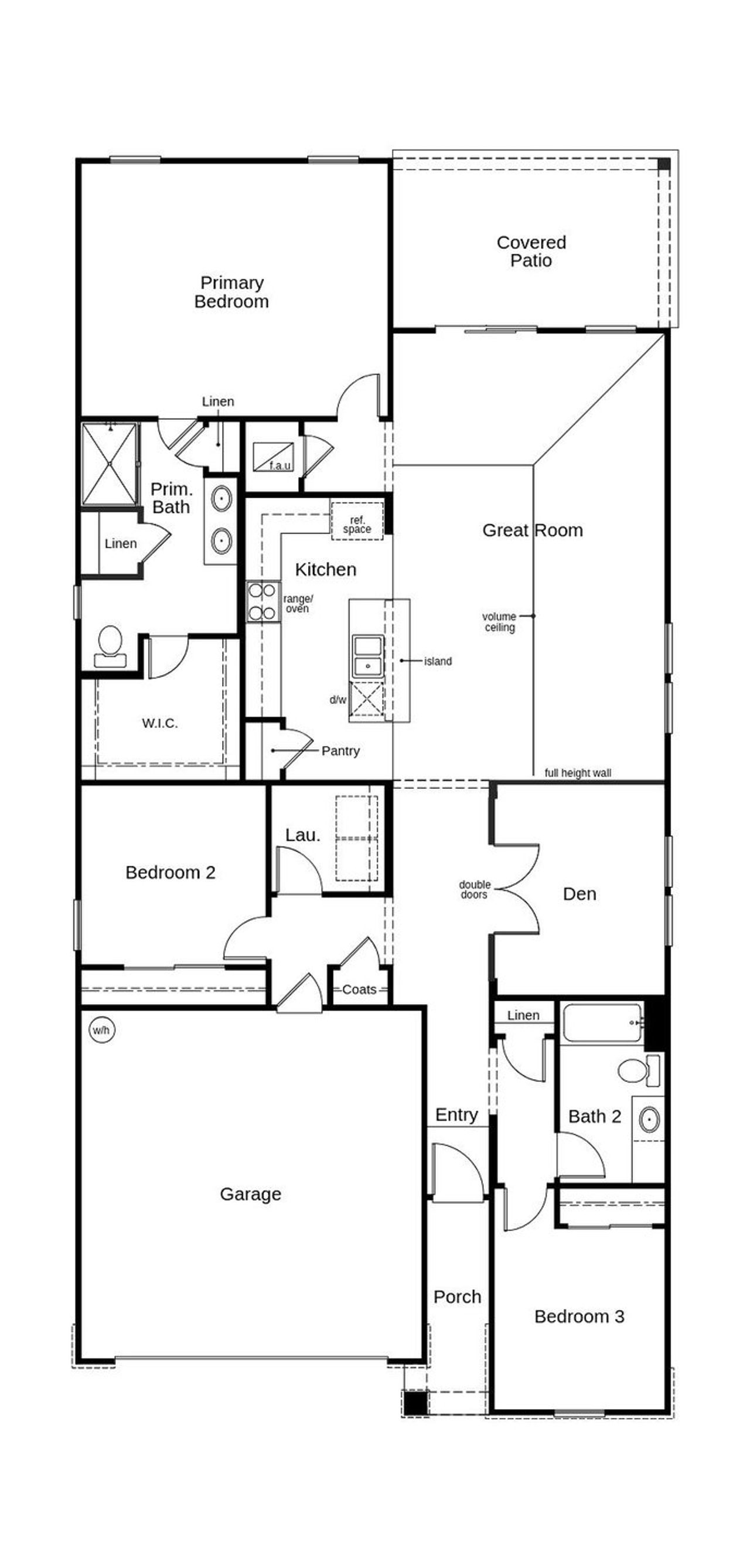 2D floor plan layout of this home in Whiteview Village, Palm Coast, FL (Image 2).