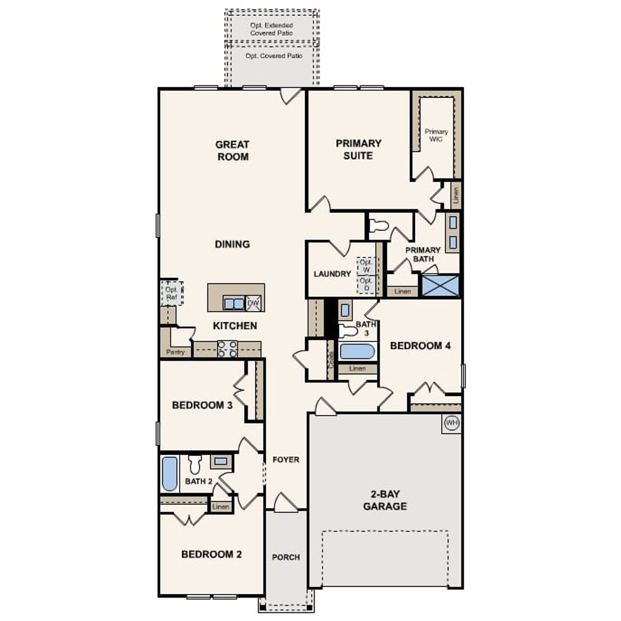 2D floor plan layout of this home in Overland Grove, Forney, TX (Image 2). 2D floor plan layout of this home in Overland Grove, Forney, TX (Image 2).