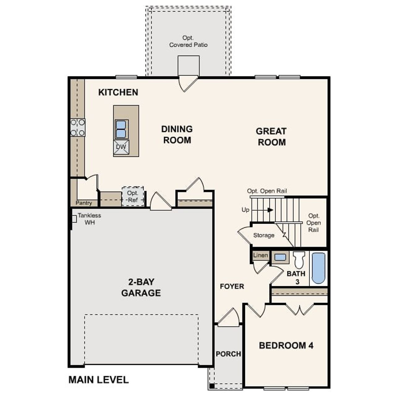 2D floor plan layout of this home in Reveille Estates, Bryan, TX (Image 2).