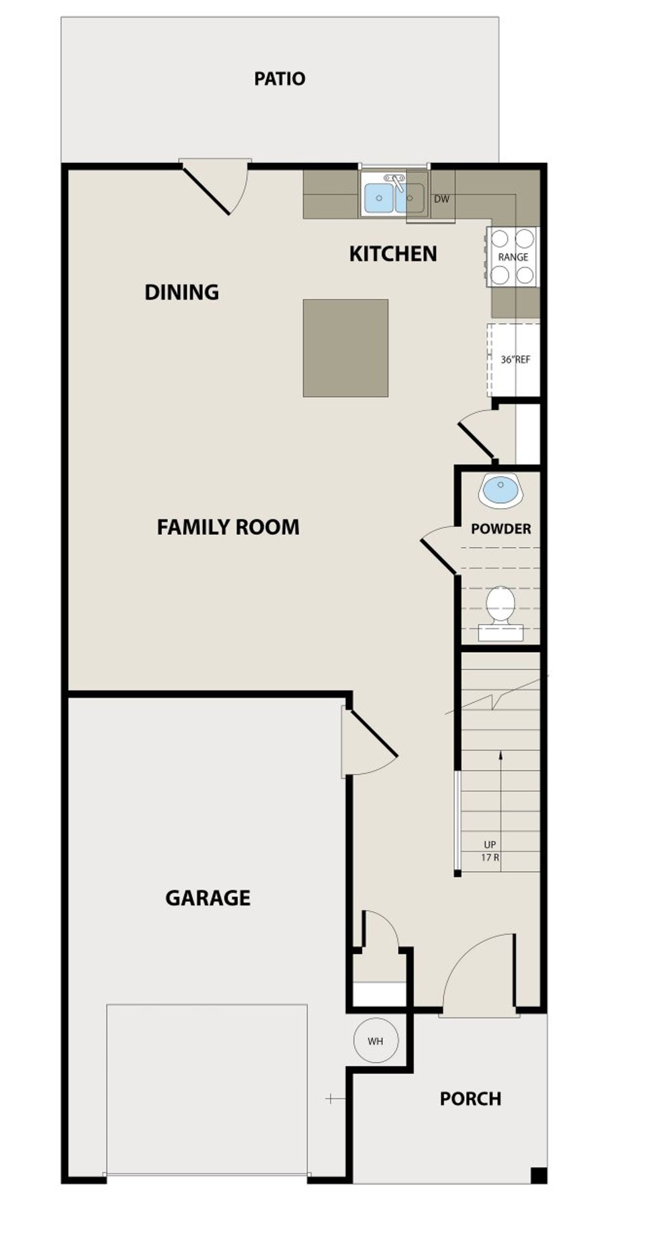 2D floor plan layout for the Taylor by Peachtree Building Group in Chimney Oaks Townhomes, Homer, GA (Image 2).