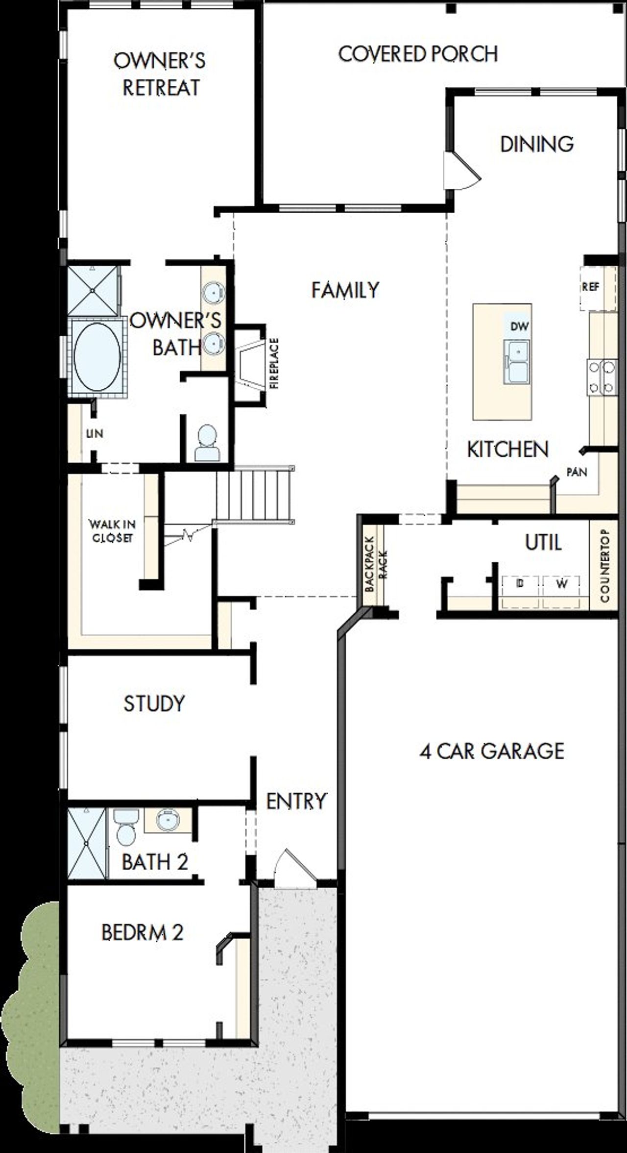 2D floor plan layout of this home in ARTAVIA - Enclave Collection, Conroe, TX (Image 2).