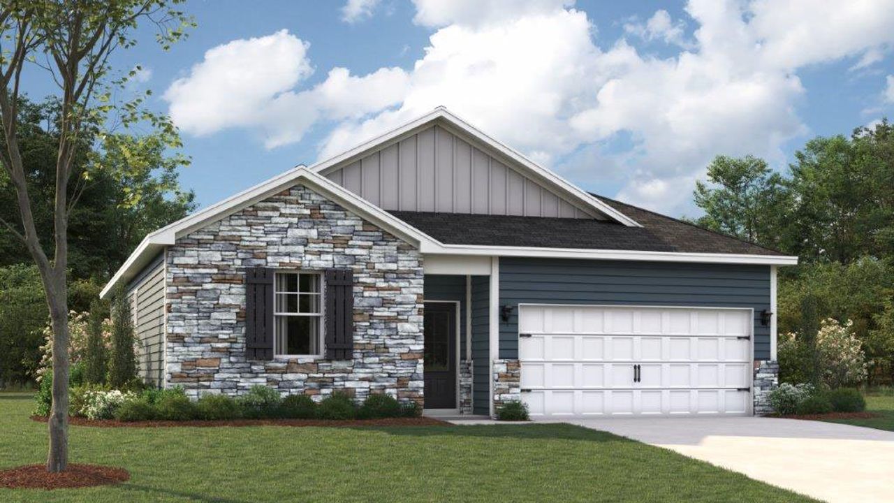 Representative exterior photo of a completed home built from the Freeport by D.R. Horton in Fairview Hills, Cleveland, TN (Image 2).