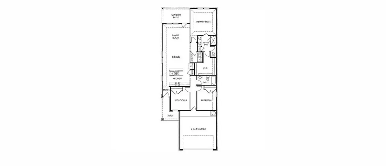 2D floor plan layout of this home in Sanford Farms - Traditional Series, Conroe, TX (Image 2).