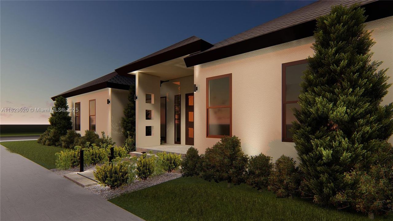 Front exterior of a new home in , Miami Springs, FL, highlighting curb appeal (Image 2).
