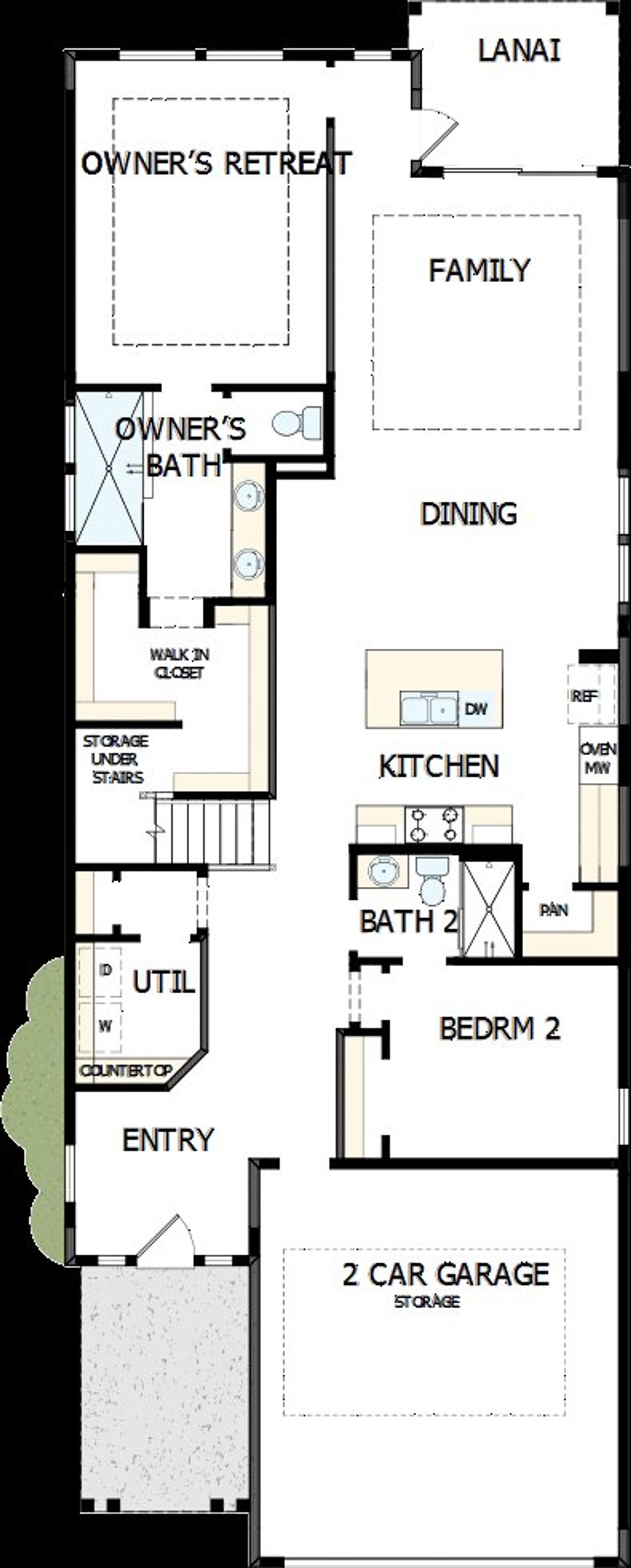 2D floor plan layout of this home in Seabrook Village 40' Front Entry, Ponte Vedra, FL (Image 2).