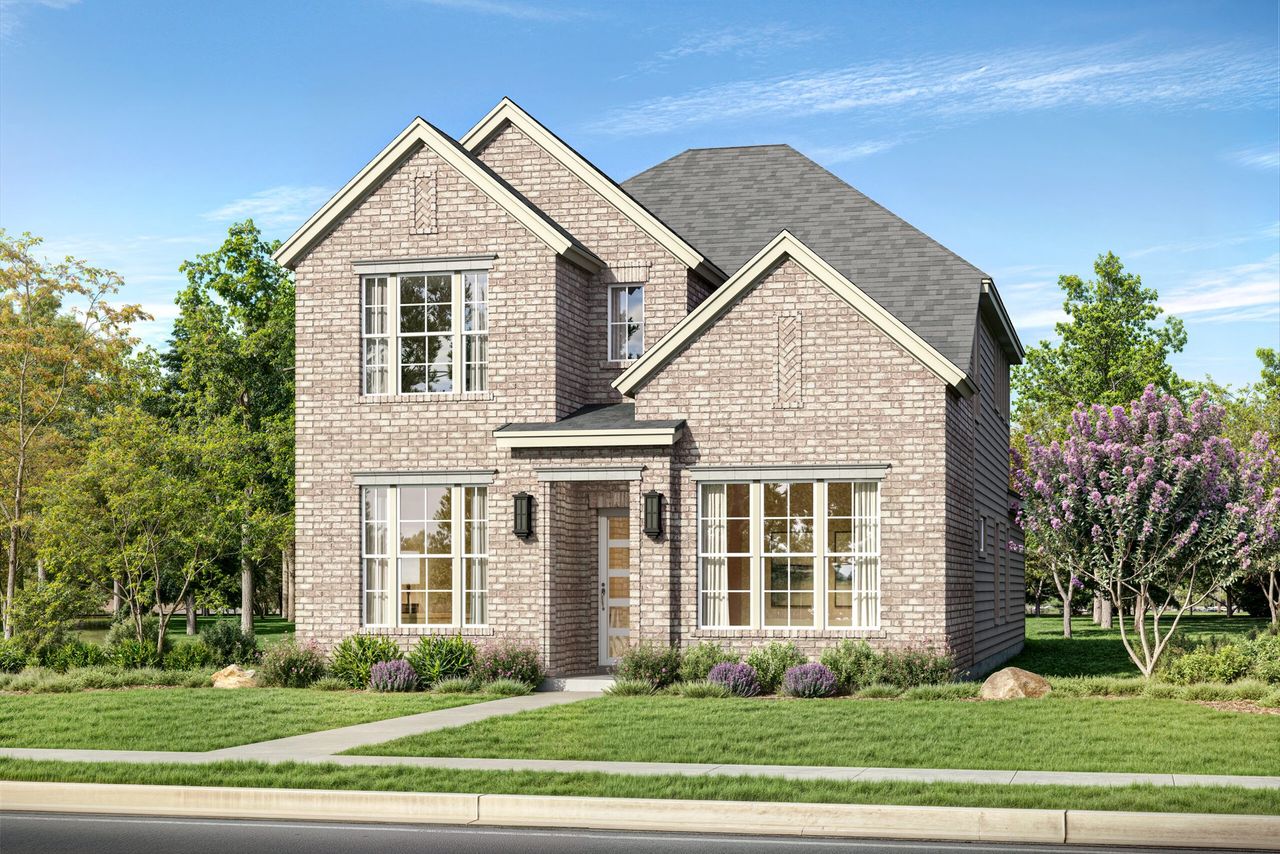 Representative exterior photo of a completed home built from the Nelson by Landon Homes in Fields - Brookside, Frisco, TX (Image 2). Representative exterior photo of a completed home built from the Nelson by Landon Homes in Fields - Brookside, Frisco, TX (Image 2).