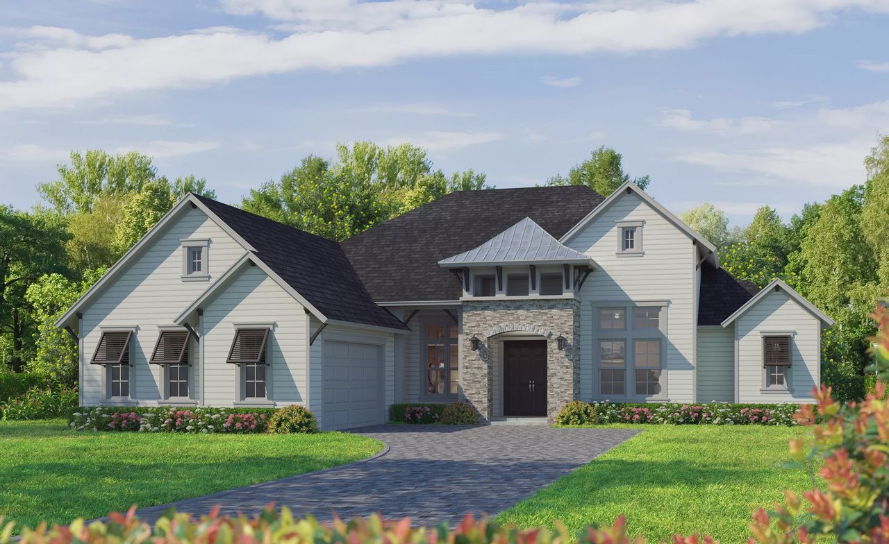 Representative exterior photo of a completed home built from the Egret V by ICI Homes in SilverLeaf, St. Augustine, FL (Image 2).
