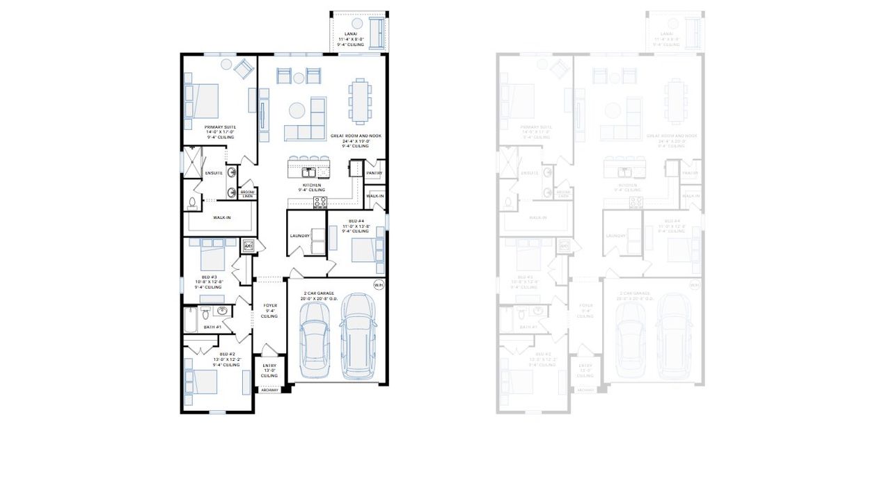 2D floor plan layout for the Northwood by Cardel Homes in Waterset, Apollo Beach, FL (Image 2). 2D floor plan layout for the Northwood by Cardel Homes in Waterset, Apollo Beach, FL (Image 2).