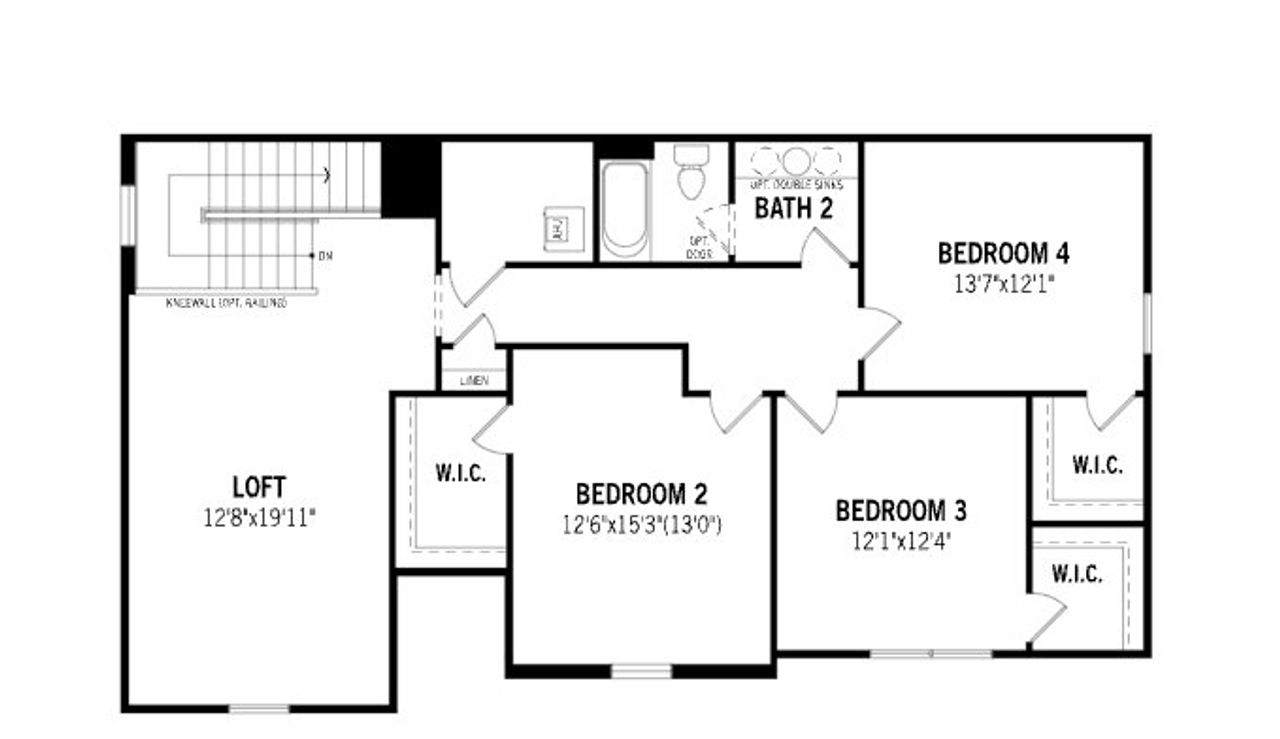 2D floor plan layout for the Redbud by Mattamy Homes in Meadowlark Landing, Apopka, FL (Image 2).