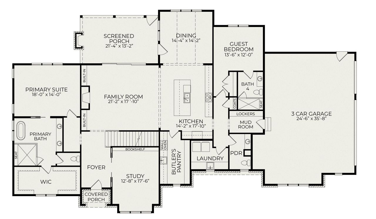 2D floor plan layout of this home in Pinehurst Proper, Pinehurst, NC (Image 2).