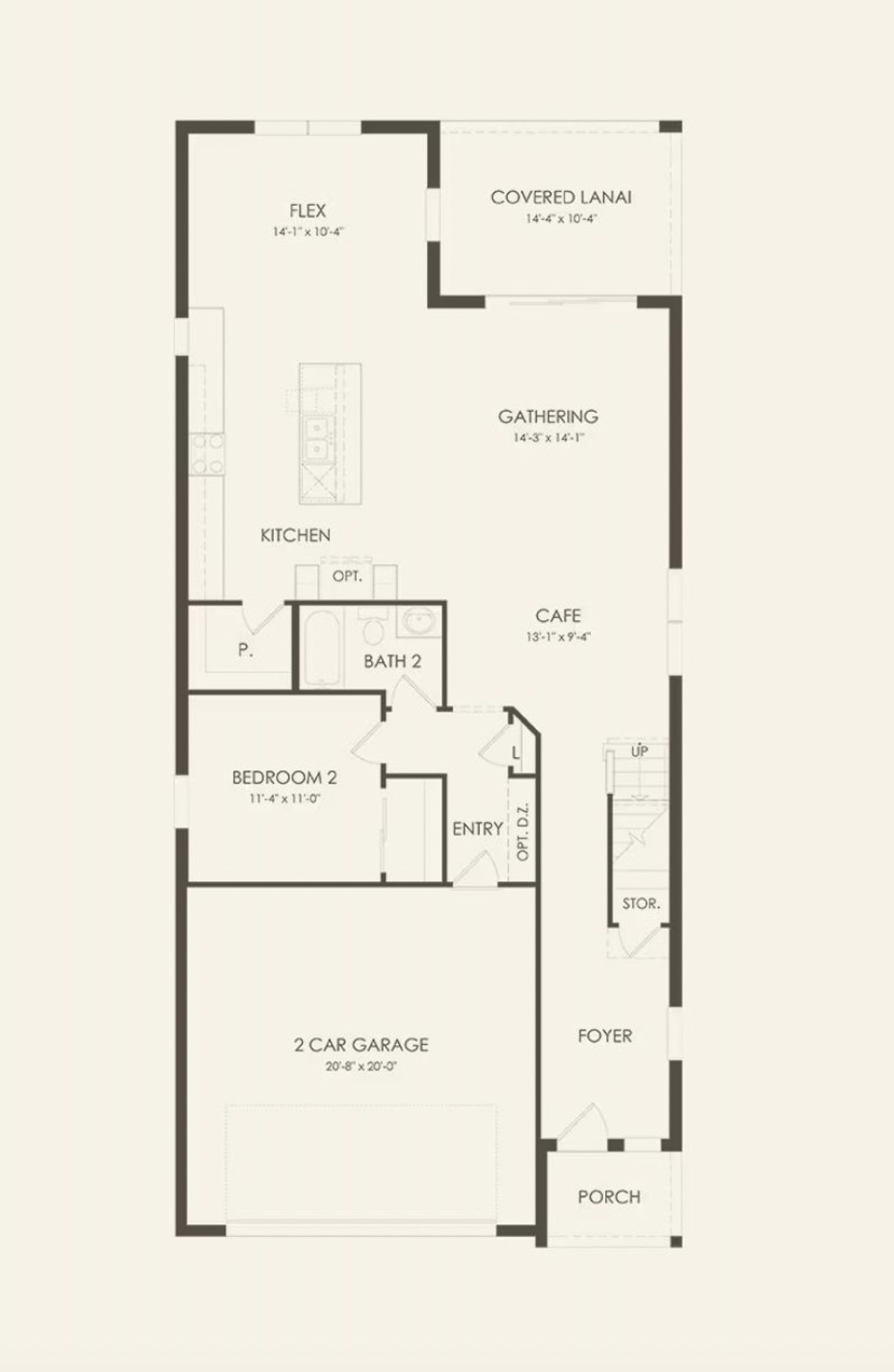 2D floor plan layout of this home in Oakfield Trails, Parrish, FL (Image 2).