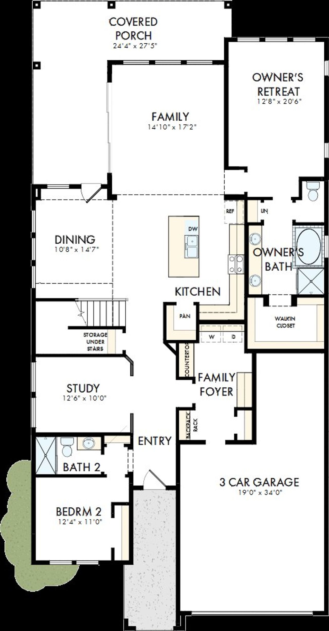 2D floor plan layout of this home in Headwaters 60' - Executive Series, Dripping Springs, TX (Image 2).