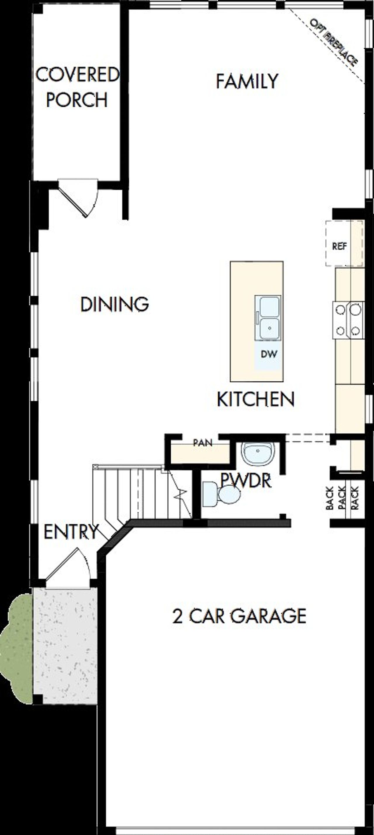 2D floor plan layout of this home in Double Creek Crossing, Round Rock, TX (Image 2).