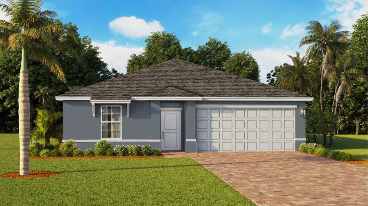 Representative exterior photo of a completed home built from the Fletcher by D.R. Horton in Driftwood Bay, Port Charlotte, FL (Image 2).