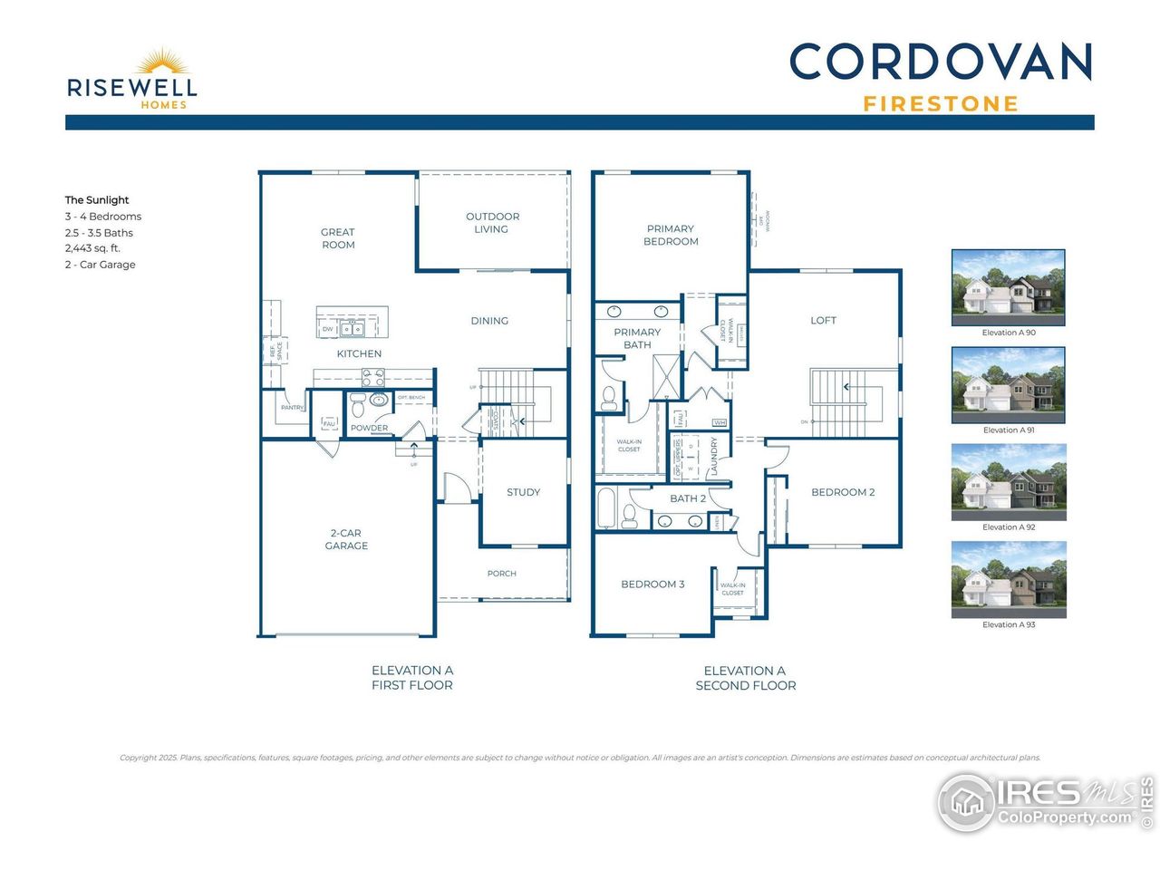 2D floor plan layout of this home in Cordovan, Longmont, CO (Image 2).