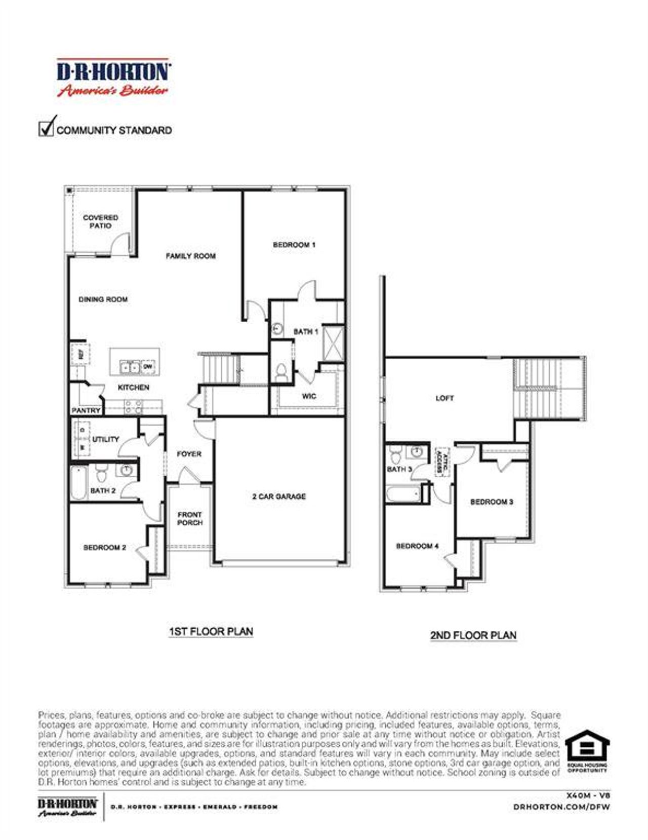 2D floor plan layout of this home in Labein Villas, Greenville, TX (Image 2).