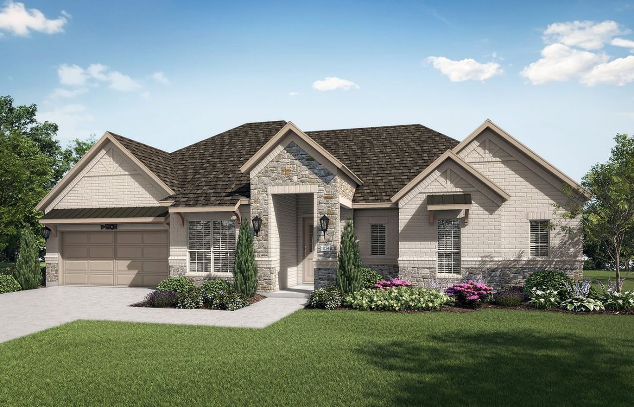Representative exterior photo of a completed home built from the Lucera by Ladera Texas in Ladera Little Elm, Little Elm, TX (Image 2).