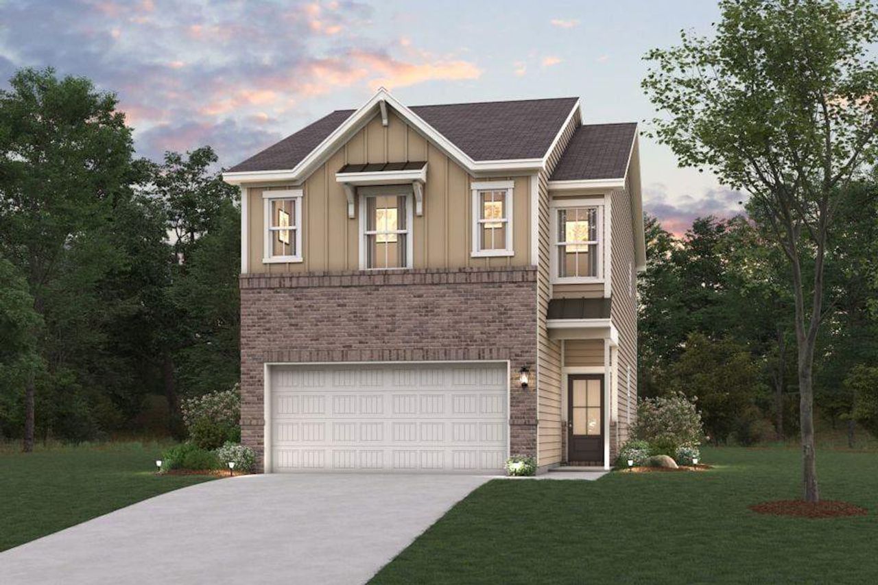 Front exterior of a new home in , Lawrenceville, GA, highlighting curb appeal (Image 2).
