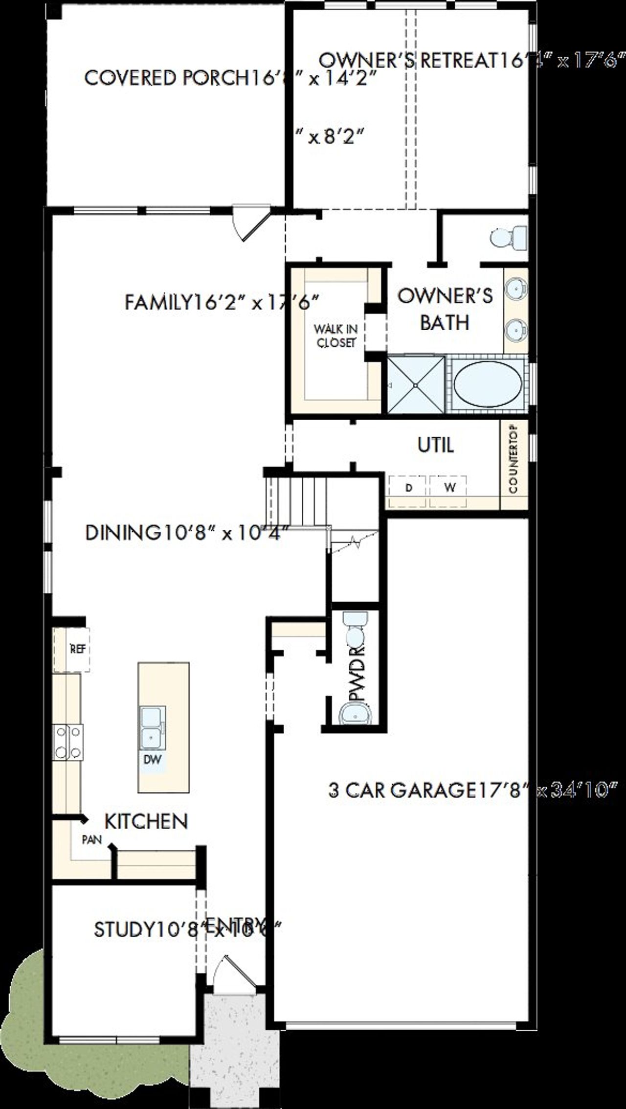 2D floor plan layout of this home in The Woodlands Hills - Reserve Collection, Willis, TX (Image 2).