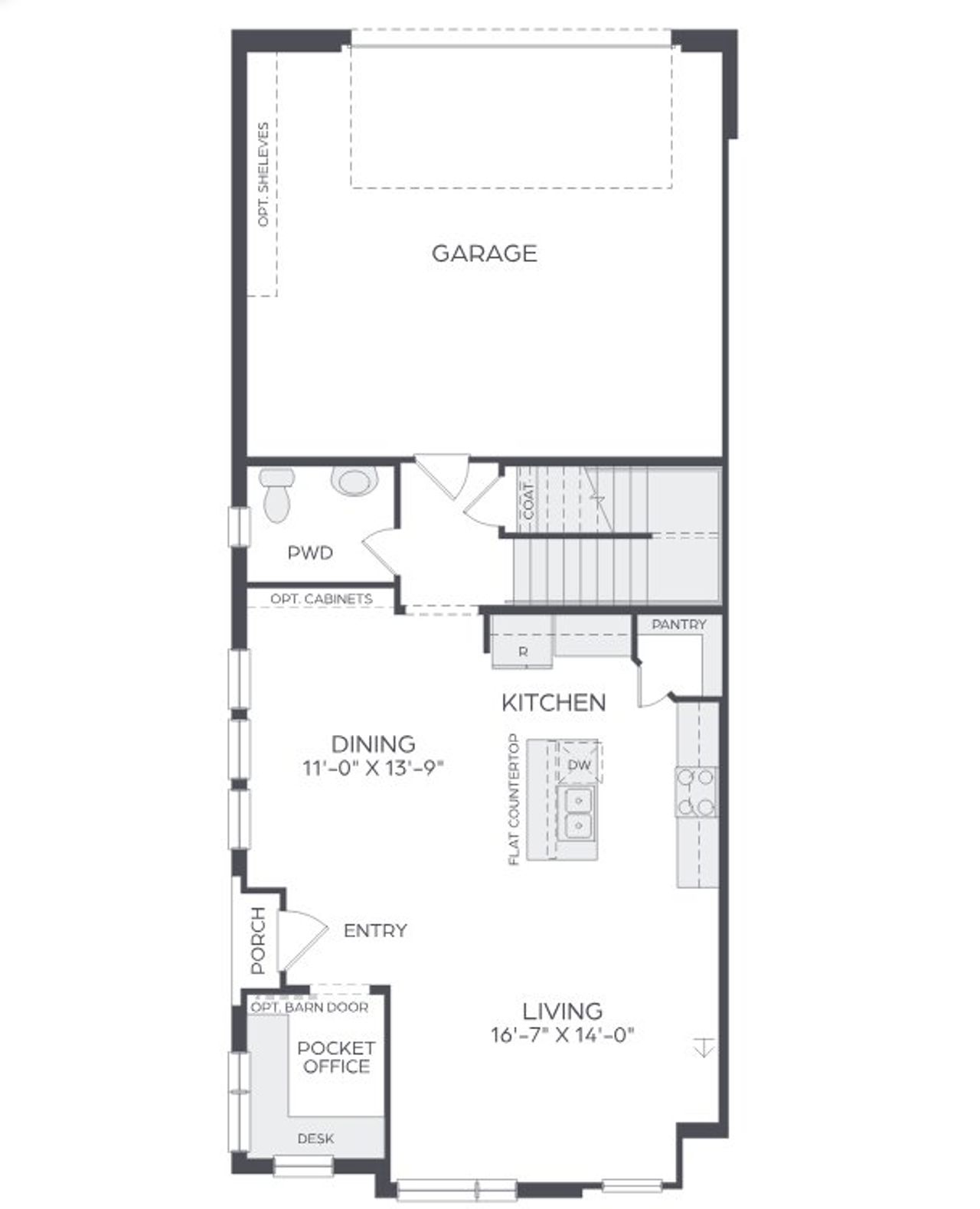2D floor plan layout for the Camille I by Cadence Homes in Chelsea Commons, Allen, TX (Image 2).