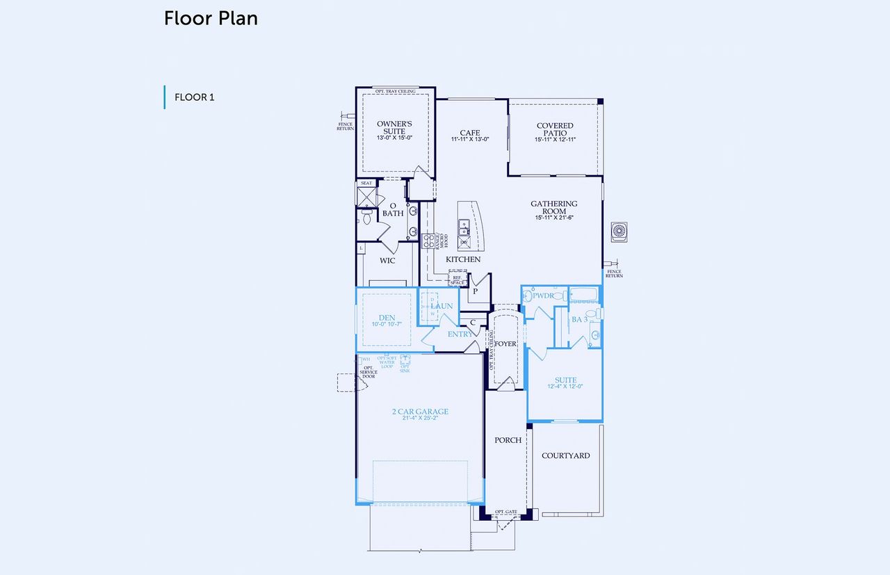 2D floor plan layout of this home in Sun City Anthem at Merrill Ranch, Florence, AZ (Image 2).