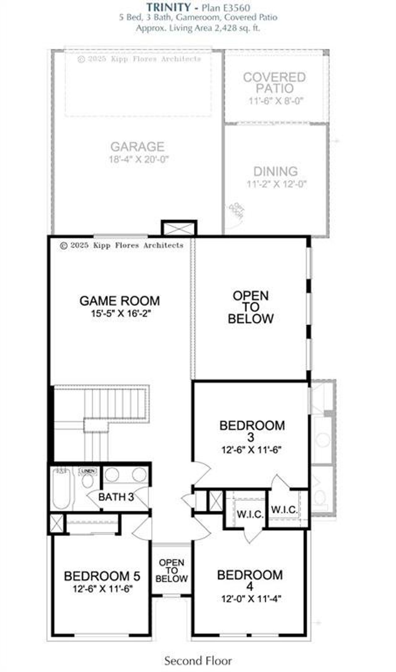 2D floor plan layout of this home in East Village - Classic Series, Frisco, TX (Image 2).