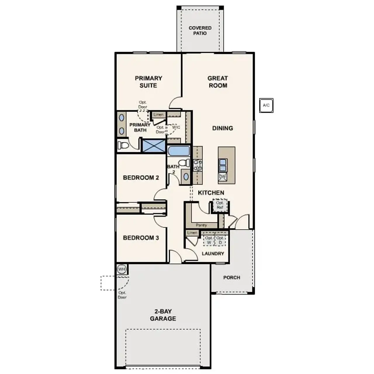 2D floor plan layout of this home in Skyline Village, San Tan Valley, AZ (Image 2).