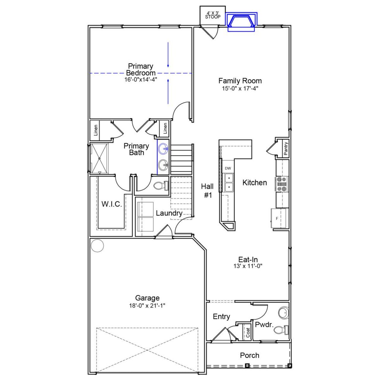 2D floor plan layout of this home in Killians Crossing, Blythewood, SC (Image 2).