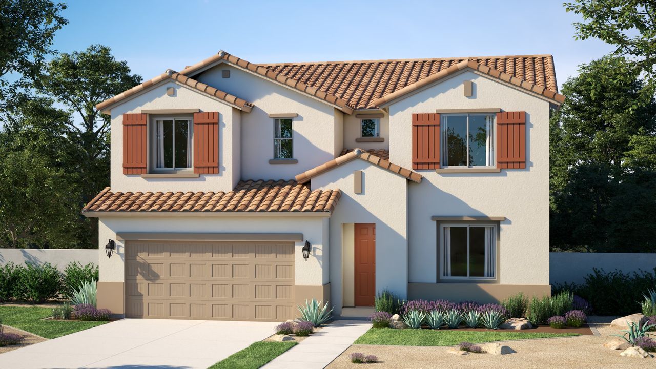 Representative exterior photo of a completed home built from the Prescott by Risewell Homes in Wildera, San Tan Valley, AZ (Image 2). Representative exterior photo of a completed home built from the Prescott by Risewell Homes in Wildera, San Tan Valley, AZ (Image 2).